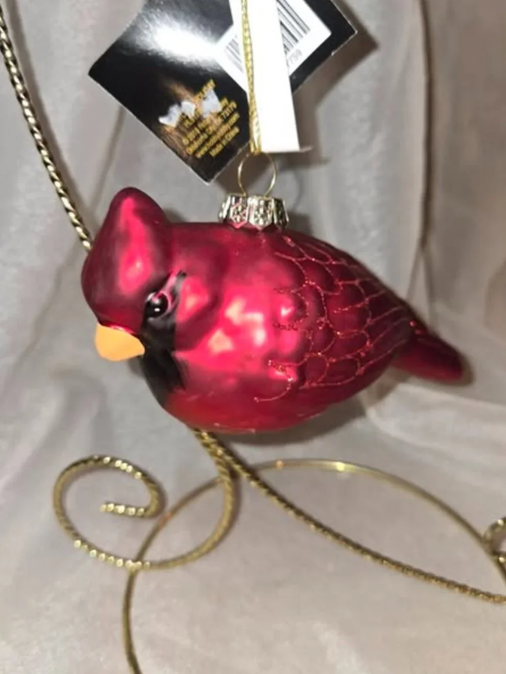 The Robert Stanley Glass Red Cardinal Christmas Ornaments 5